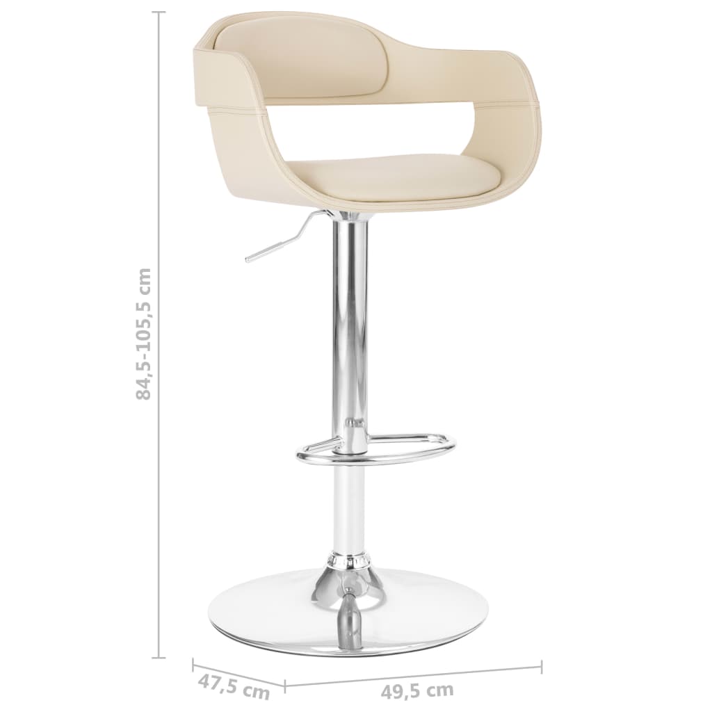 Bar stool, white, faux leather