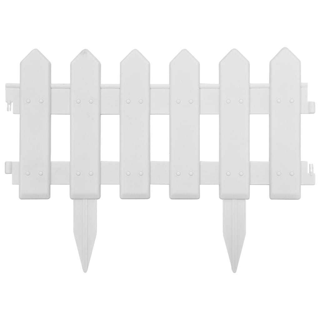Lawn edging, 25 pcs, white, 10m, PP