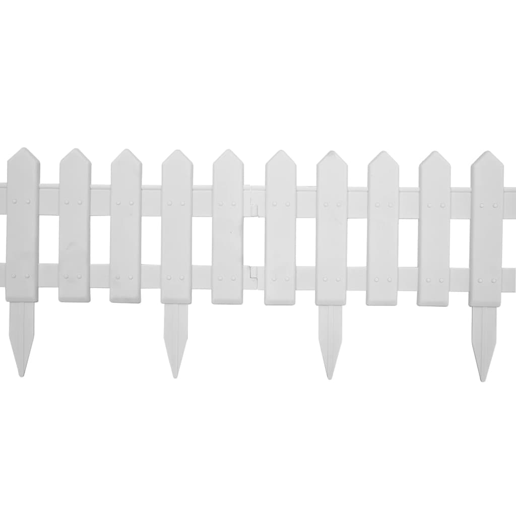 Lawn edging, 25 pcs, white, 10m, PP