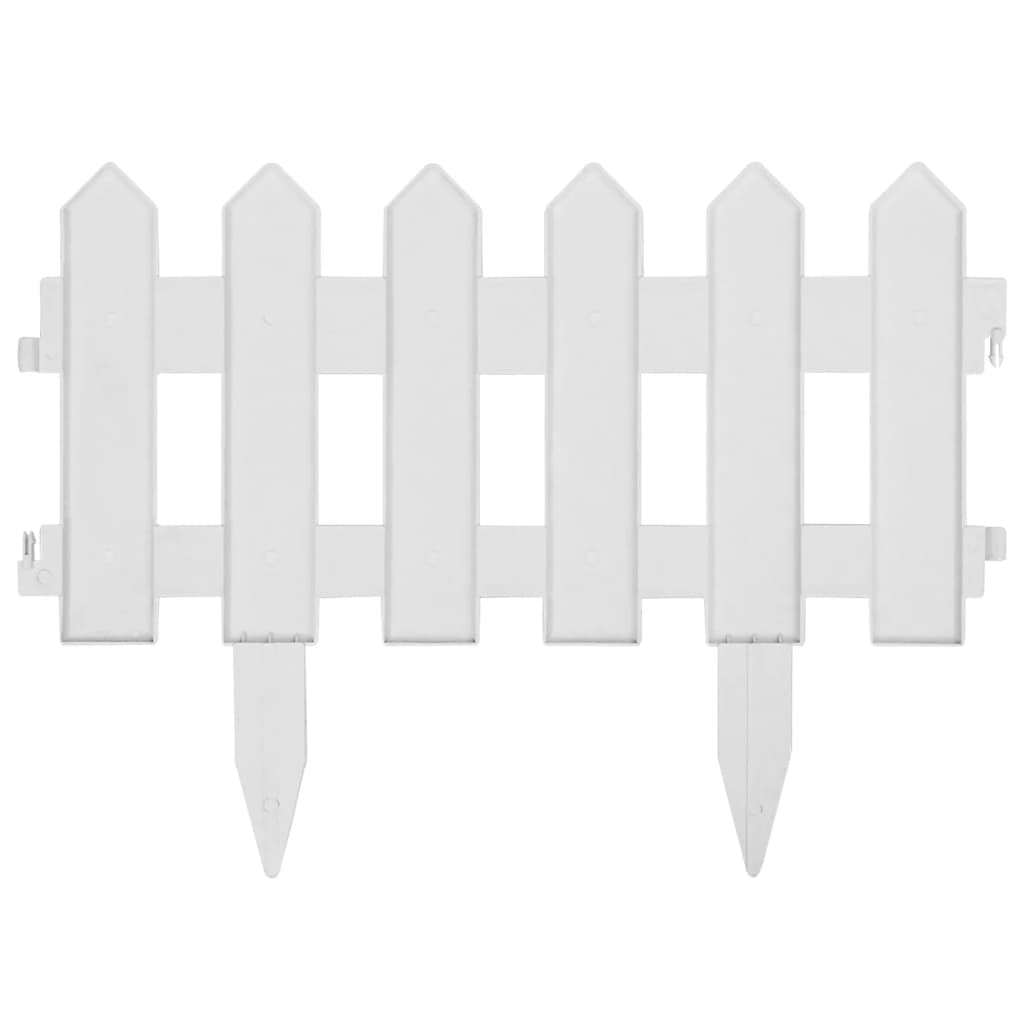 Lawn edging, 25 pcs, white, 10m, PP
