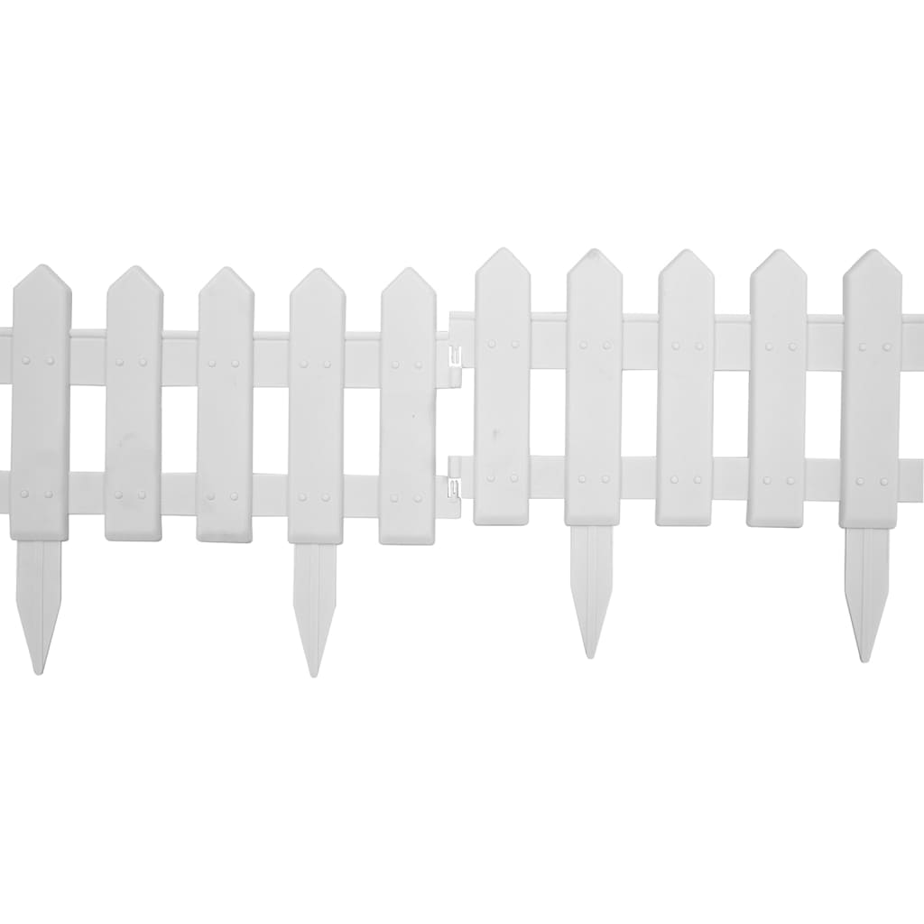 Lawn edging, 25 pcs, white, 10m, PP