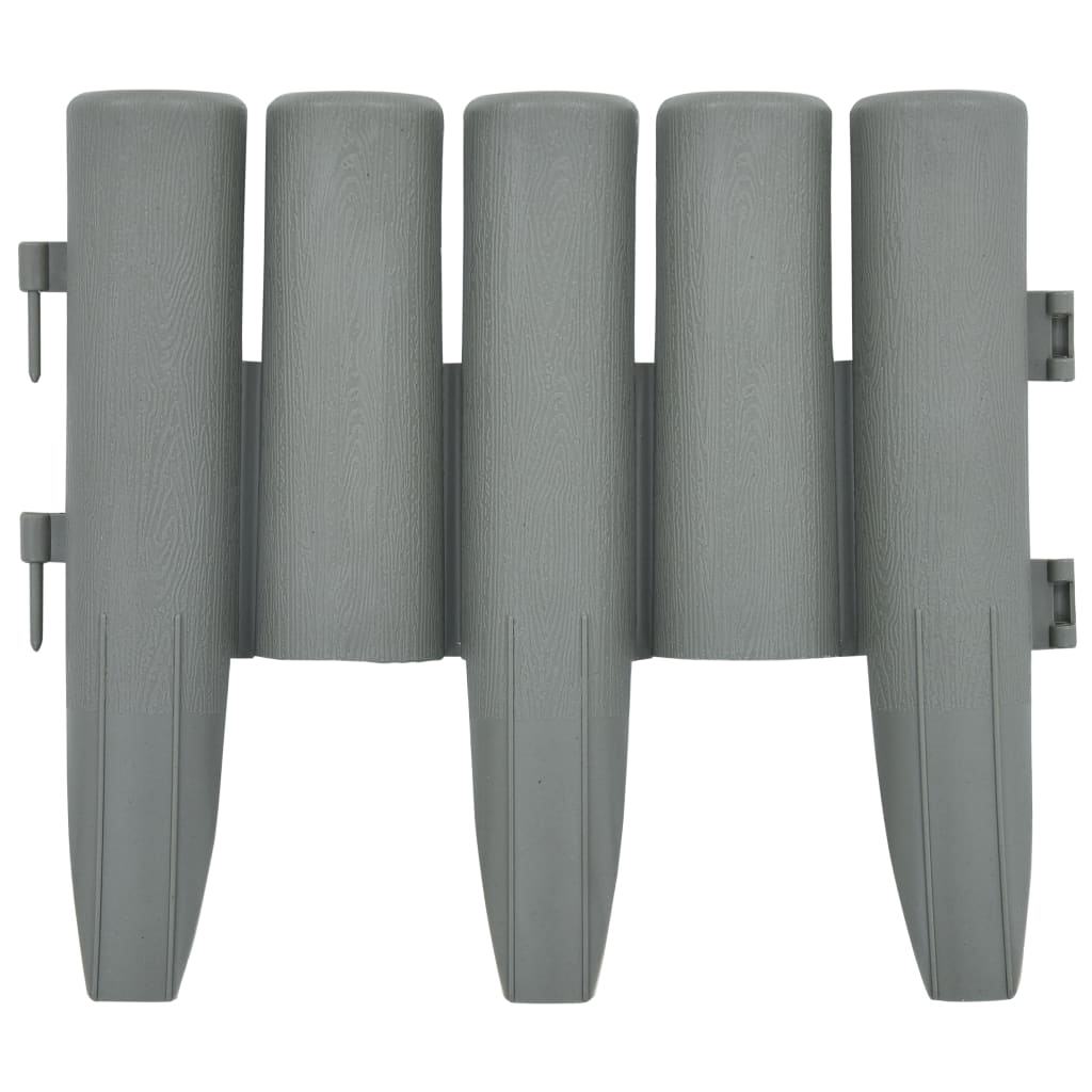 Lawn edgings, 36 pcs, grey, 10m, PP