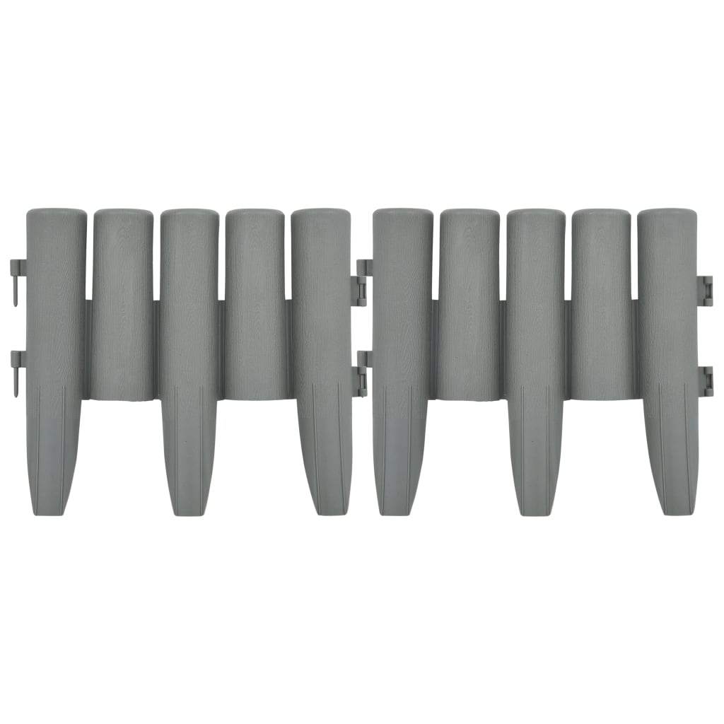 Lawn edgings, 36 pcs, grey, 10m, PP