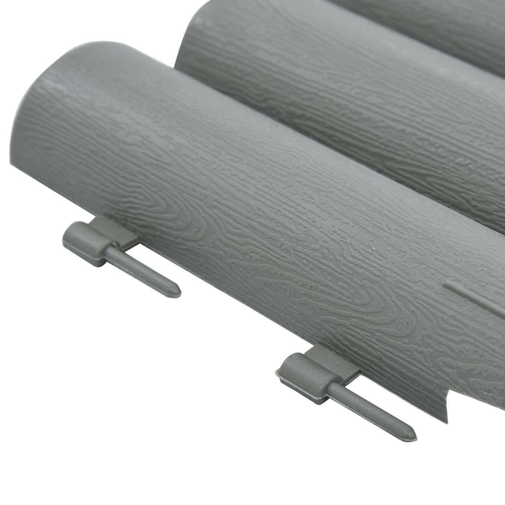Lawn edgings, 36 pcs, grey, 10m, PP