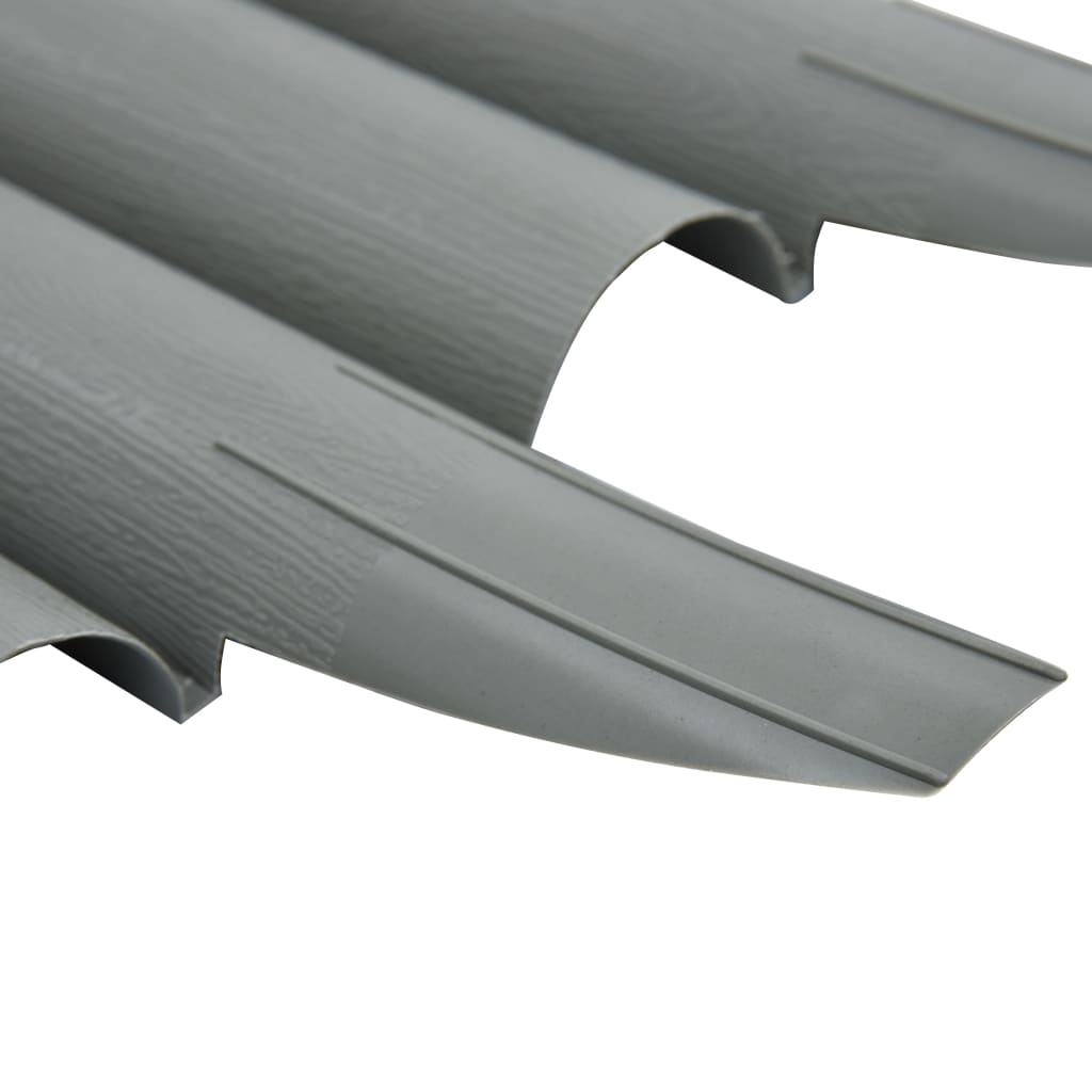 Lawn edgings, 36 pcs, grey, 10m, PP