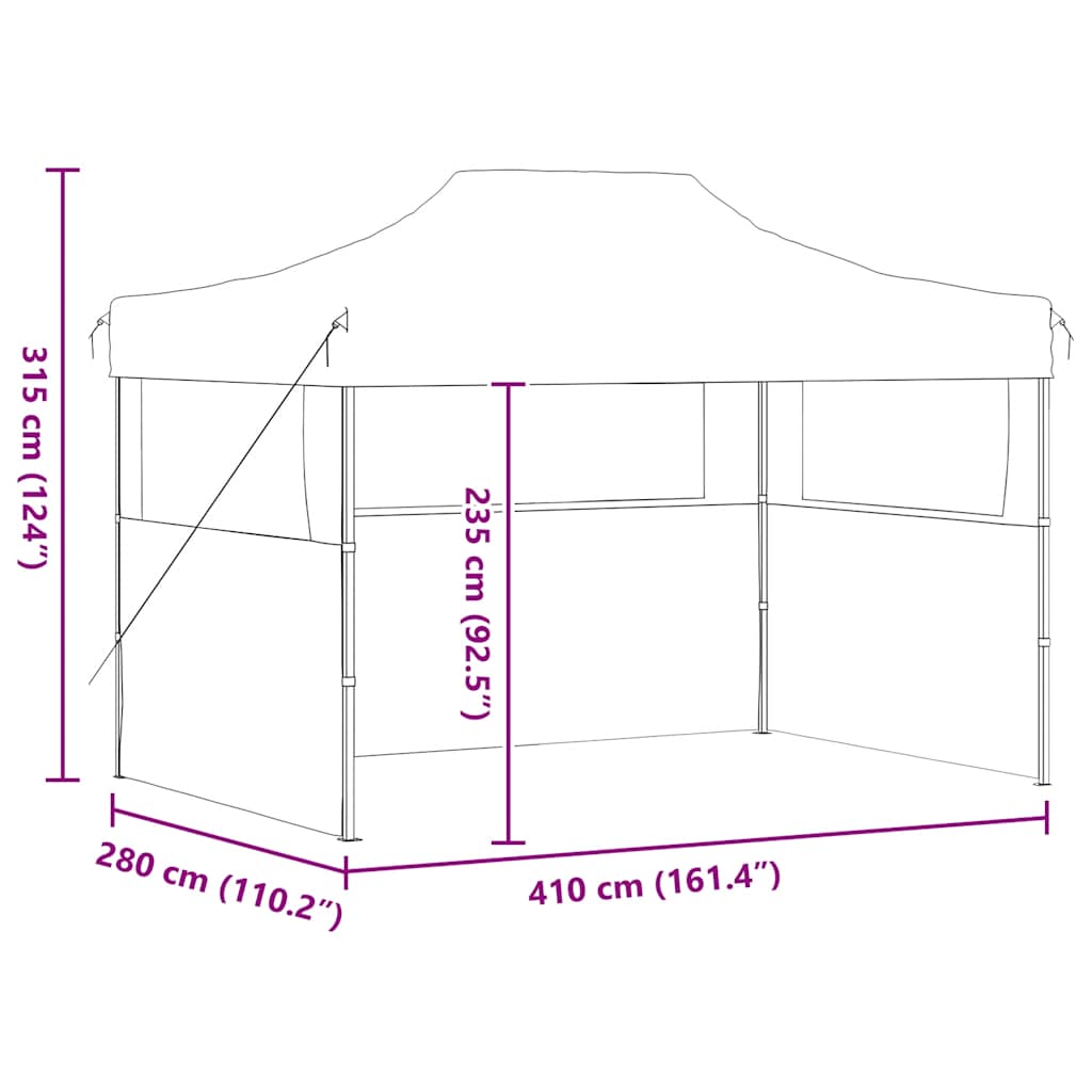 Pagaidu telts YORK, antracīta, 3x4m