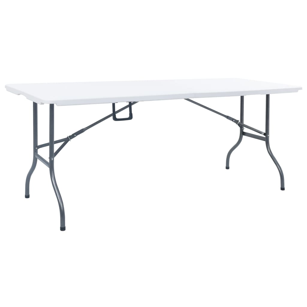 Folding garden table, white, 180x72x72cm, HDPE