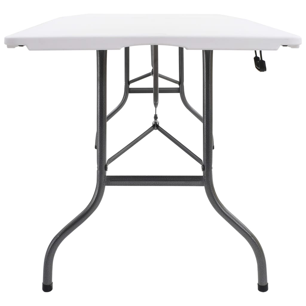 Folding garden table, white, 180x72x72cm, HDPE