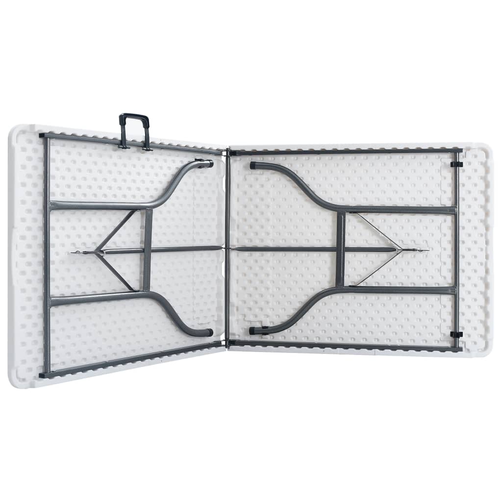 Folding garden table, white, 180x72x72cm, HDPE