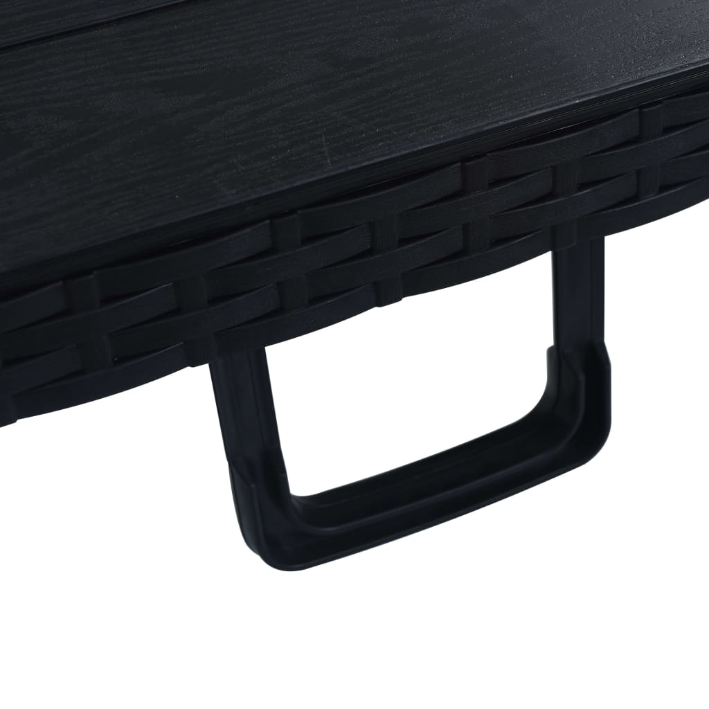 Sulankstomas sodo stalas, juodas, 180x75x72cm, HDPE