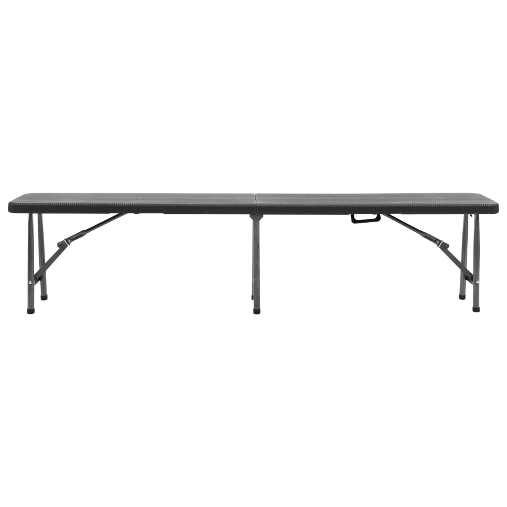 Sulankstomi sodo suoliukai, 2vnt., juodos spalvos, 180cm, HDPE