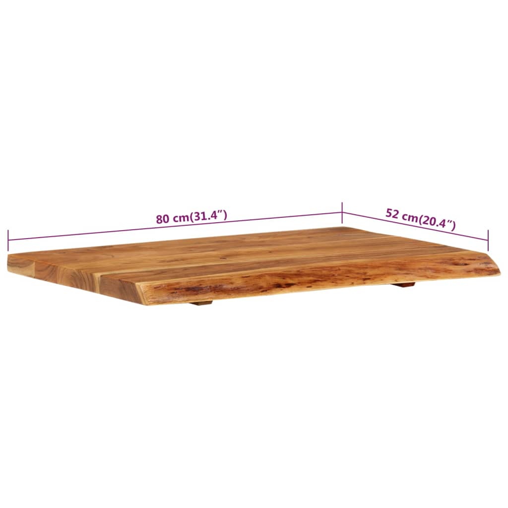Bathroom cabinet countertop, 80x52x3.8cm, acacia solid wood