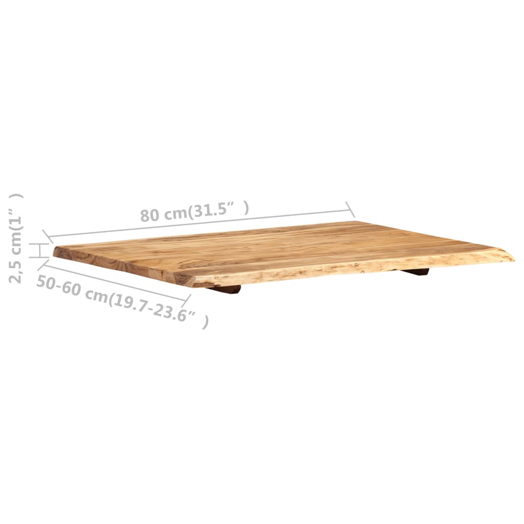 Virsma, 80x(50-60)x2,5cm, akācijas masīvkoks