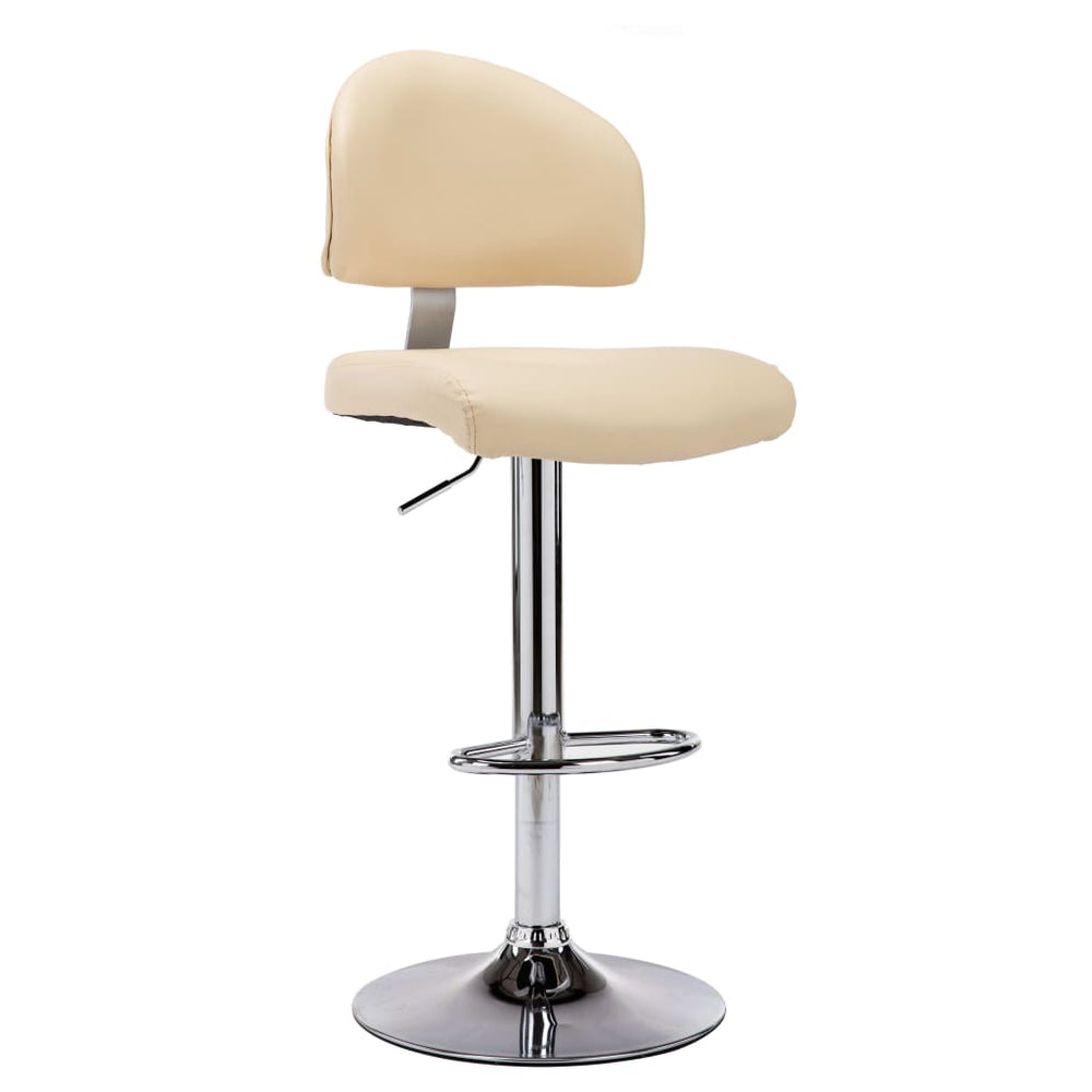 Bar stools, 2 pcs, cream, artificial leather