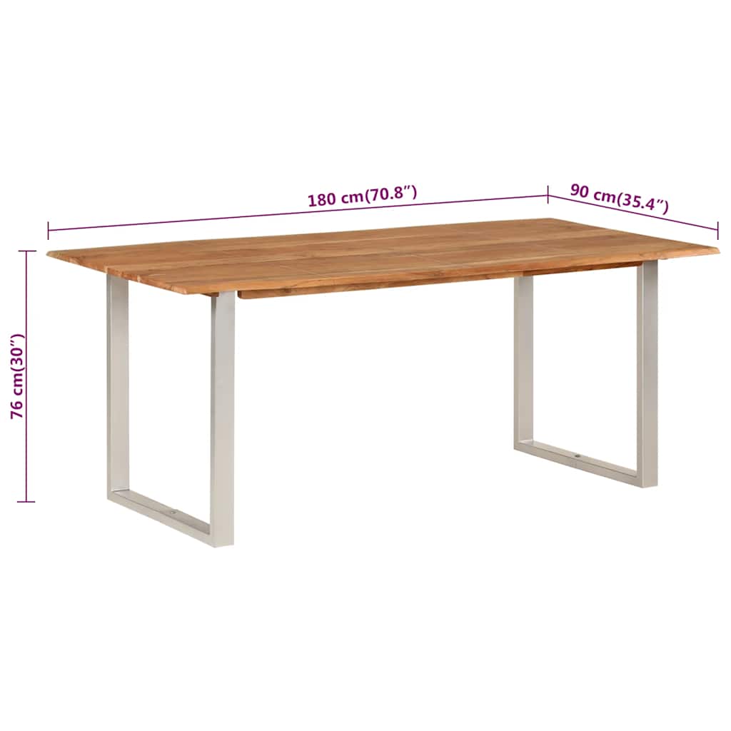 Valgomojo stalas, 180x90x76cm, akacijos medienos masyvas