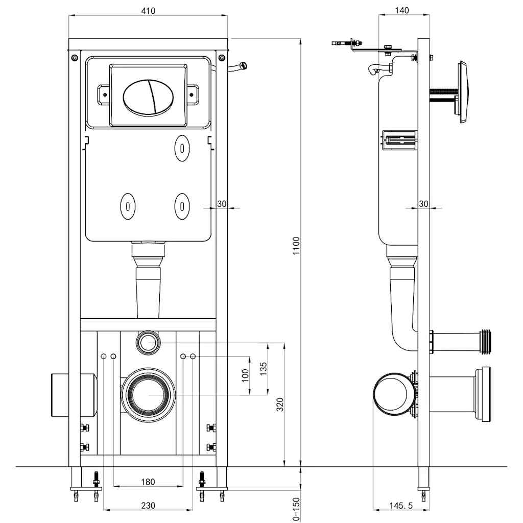 Augsts noslēpjams pods, 41x14x (110-125)cm, 11l