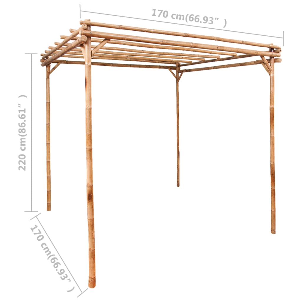 Pergola, 170x170x220cm, bamboo