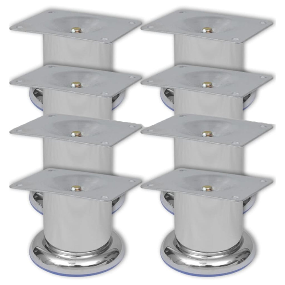 Round sofa legs, 8 pcs., chrome, 60 mm (2x242157)