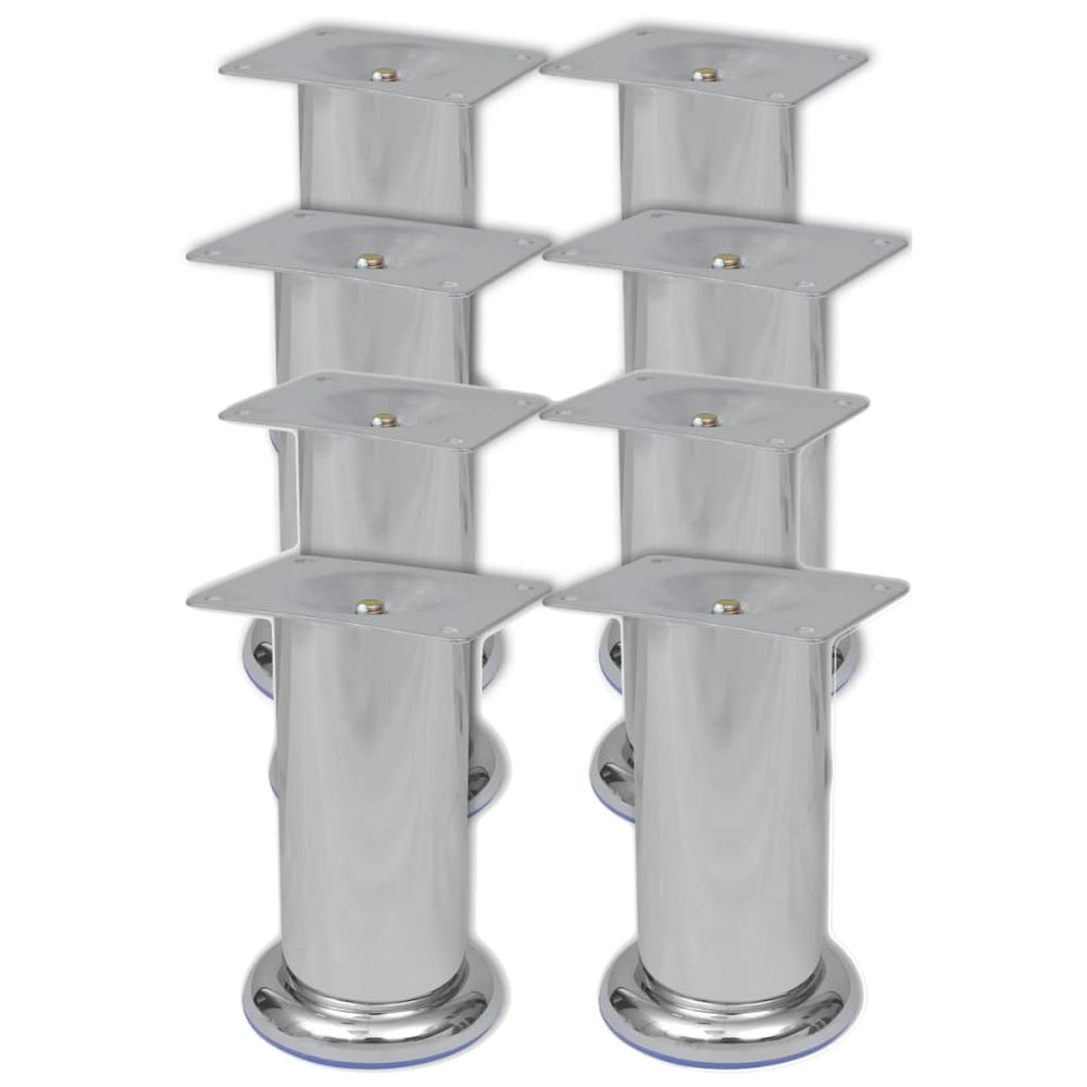 Round sofa legs, 8 pcs, chrome, 120 mm (2x242158)