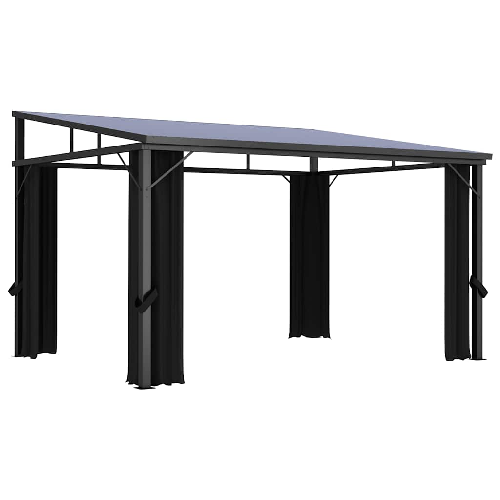 XERO Gazebo with curtains, anthracite, 405x294cm