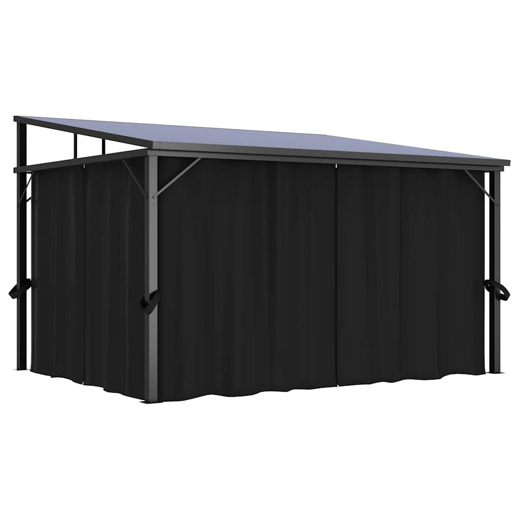 XERO Gazebo with curtains, anthracite, 405x294cm