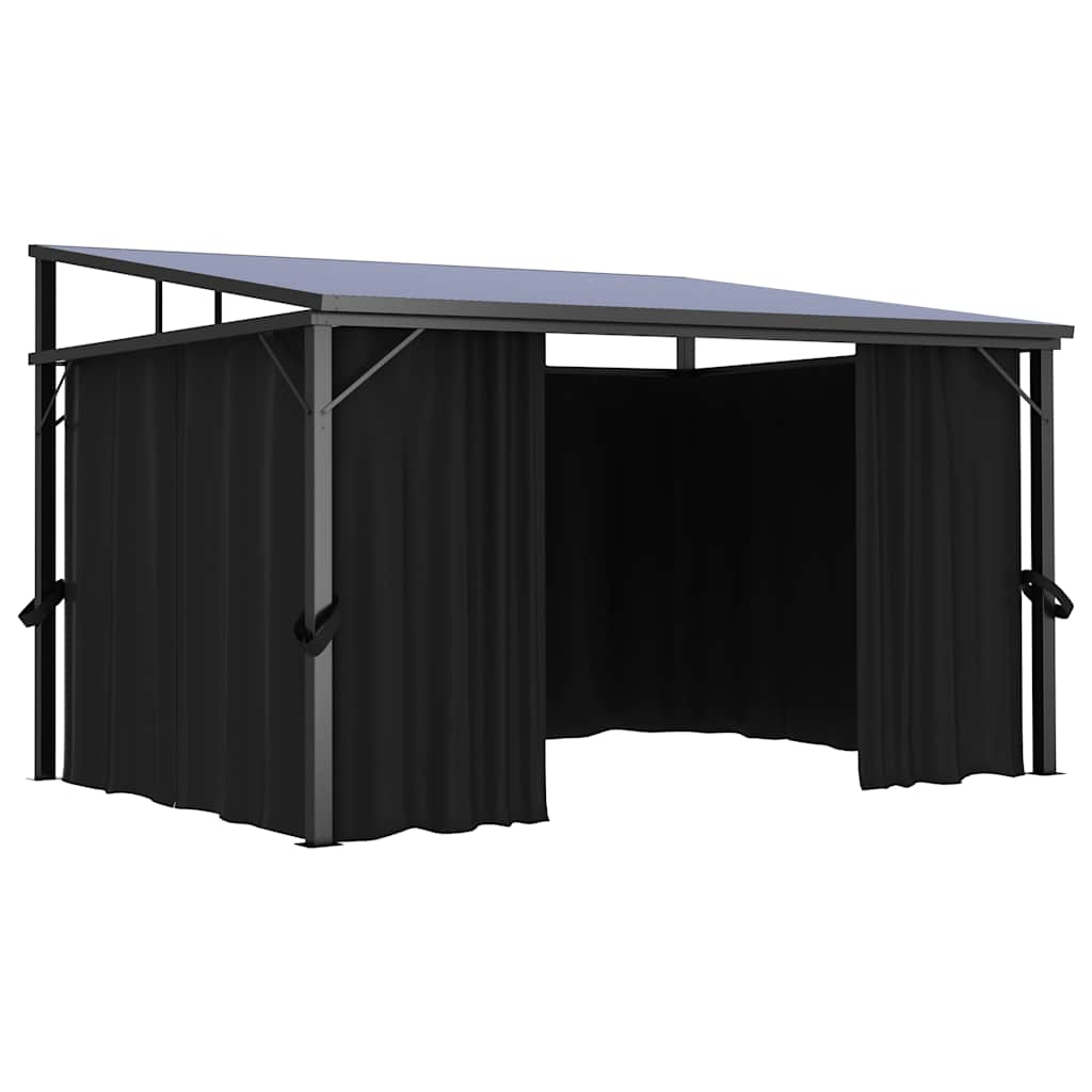 XERO Gazebo with curtains, anthracite, 405x294cm