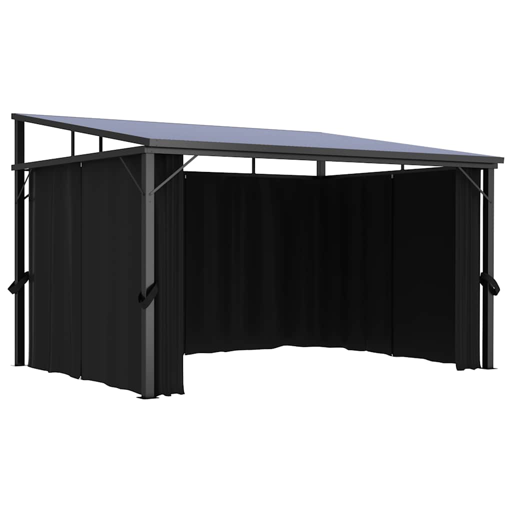 XERO Gazebo with curtains, anthracite, 405x294cm
