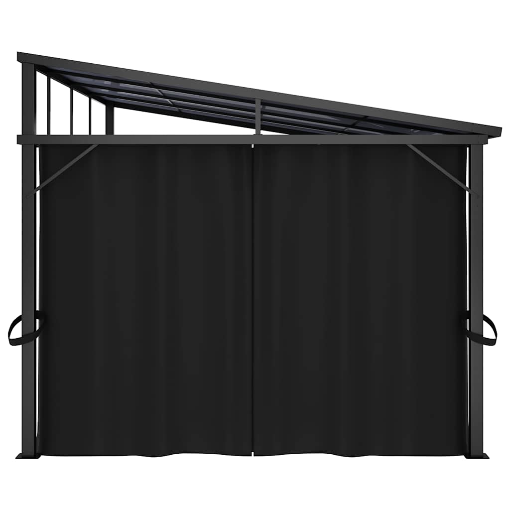 XERO Gazebo with curtains, anthracite, 405x294cm