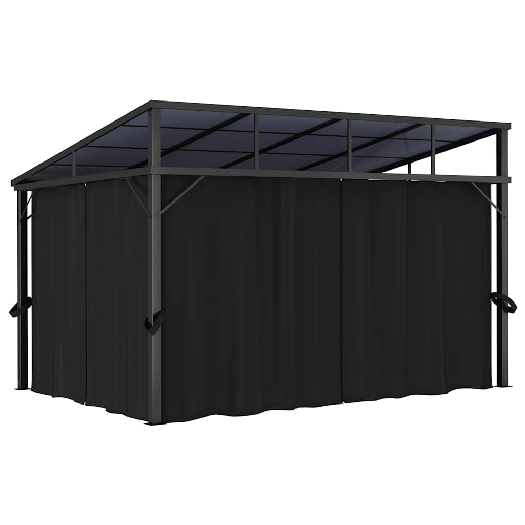 XERO Gazebo with curtains, anthracite, 405x294cm
