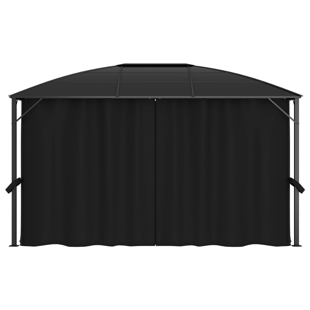 XERO gazebo with curtains, anthracite, 400x300cm
