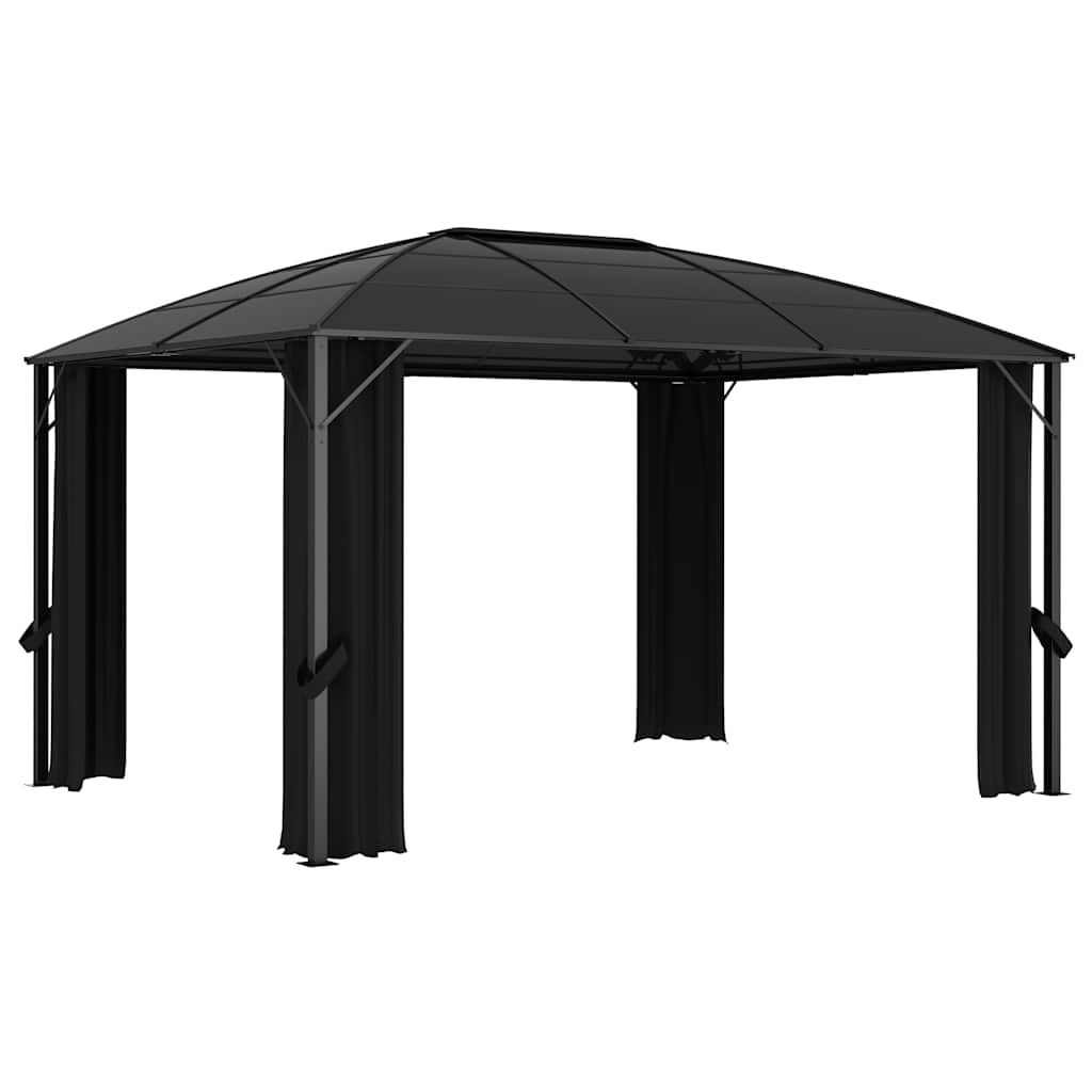 XERO gazebo with curtains, anthracite, 400x300cm