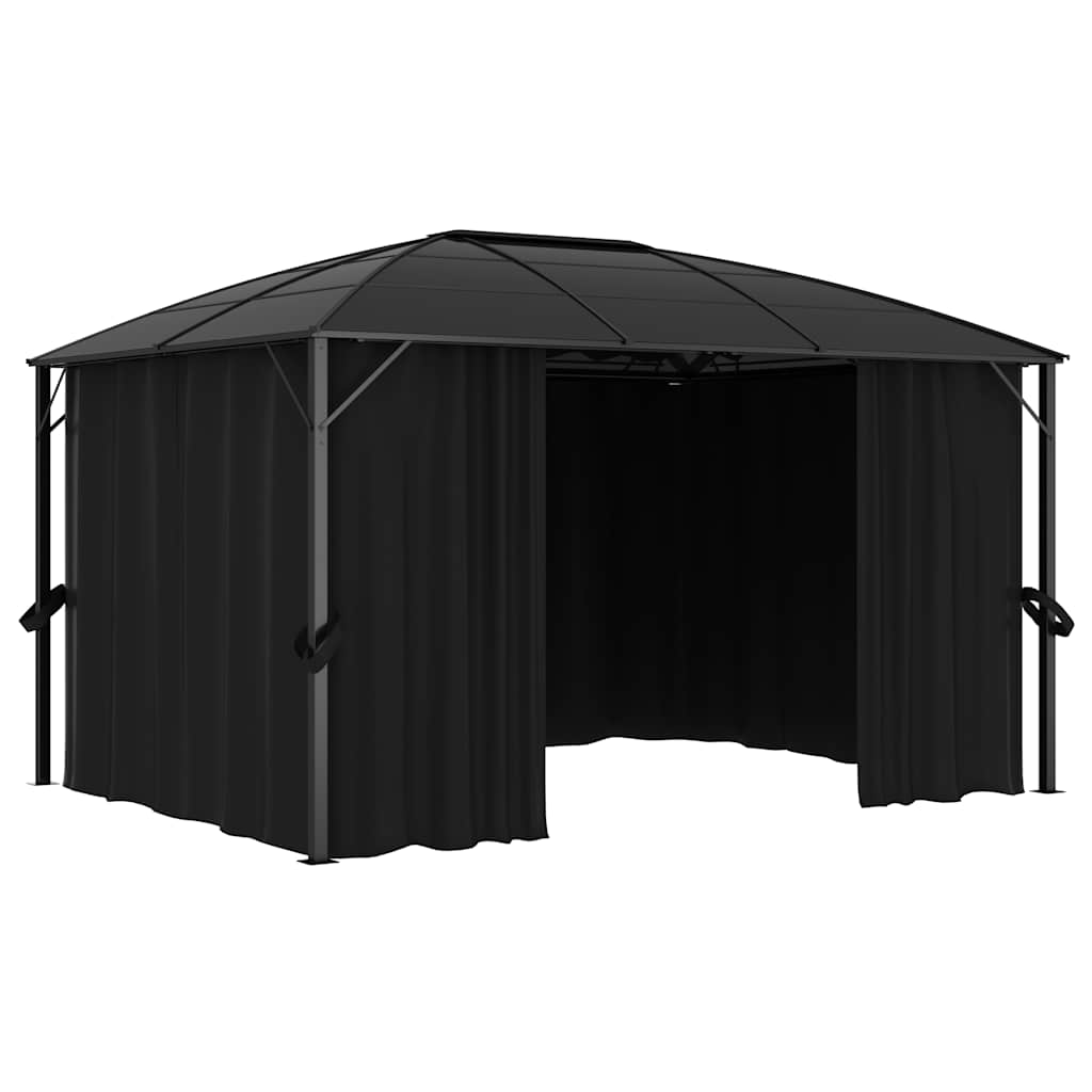 XERO gazebo with curtains, anthracite, 400x300cm