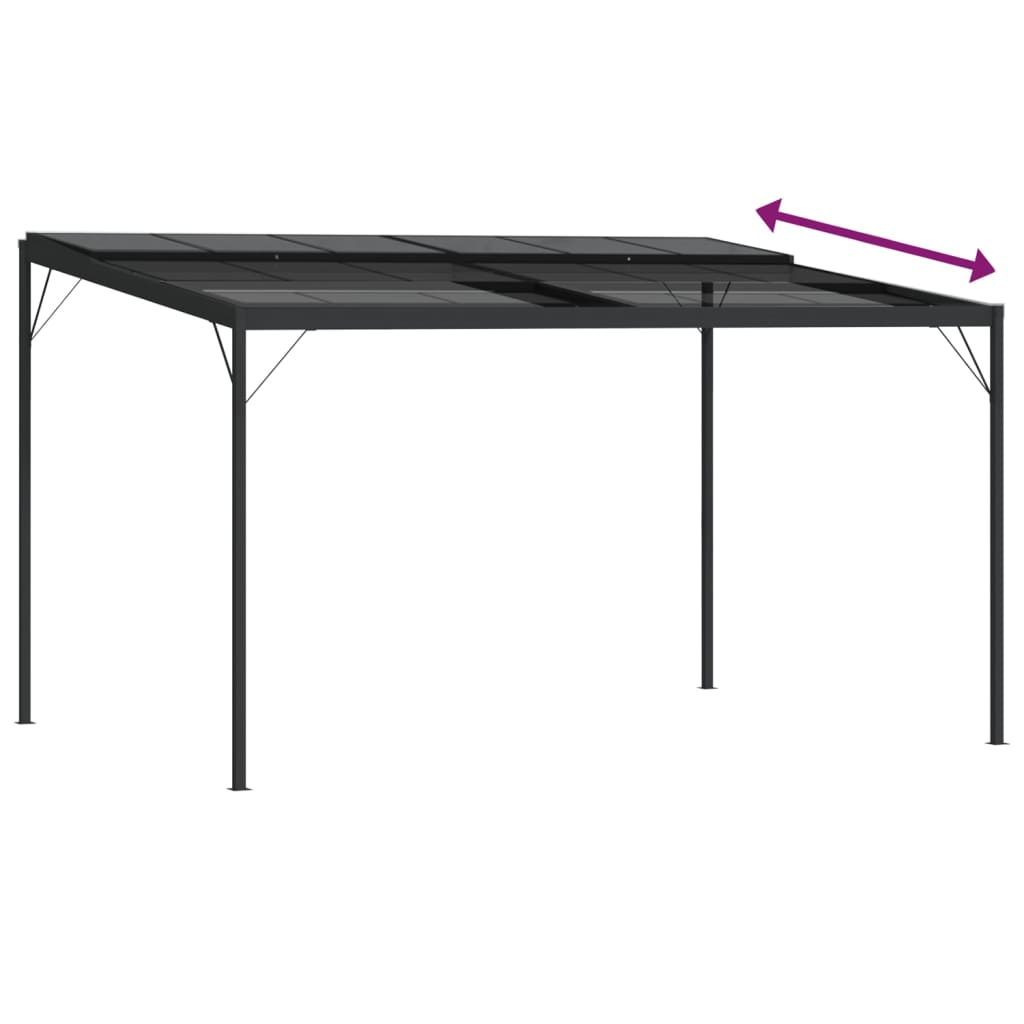 Pavėsinė su stogu XERO, antracito, 4x3m