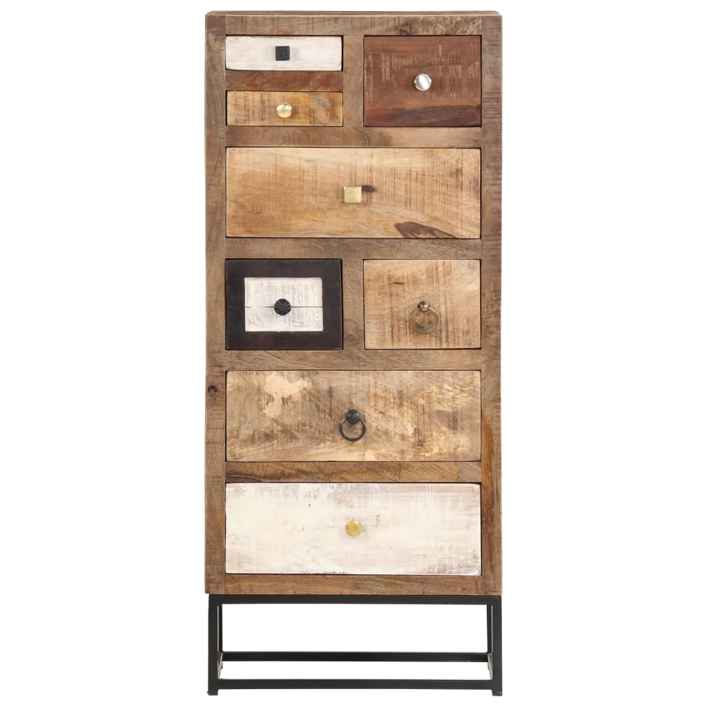 Cabinet with drawers, 45x30x105cm, solid recycled wood