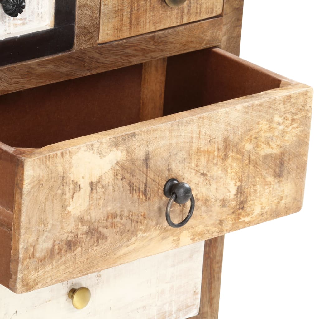 Cabinet with drawers, 45x30x105cm, solid recycled wood
