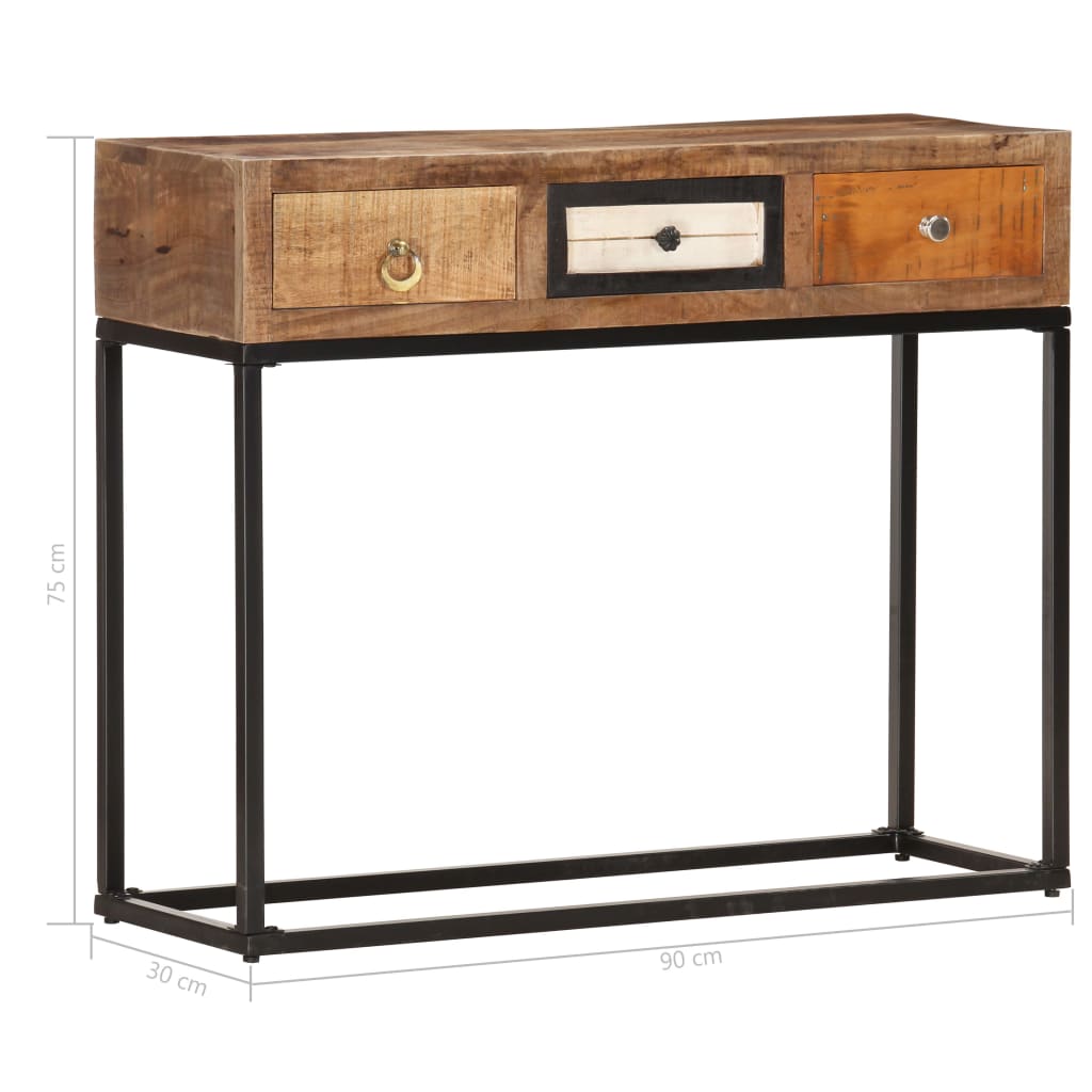 Console table, gold, 90x30x75cm, solid wood