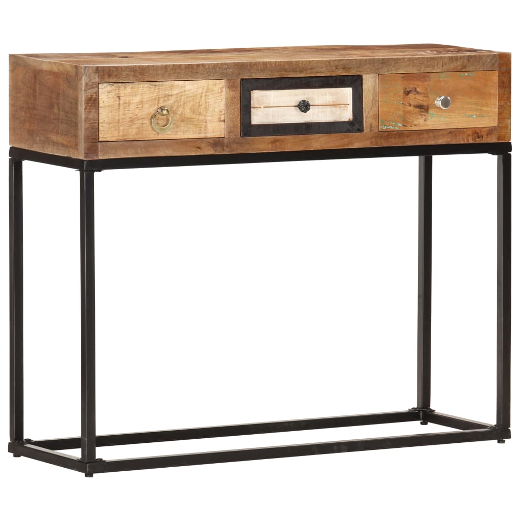 Console table, gold, 90x30x75cm, solid wood