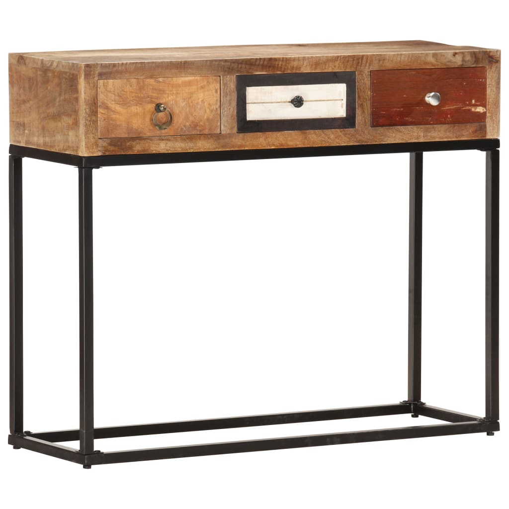 Console table, gold, 90x30x75cm, solid wood