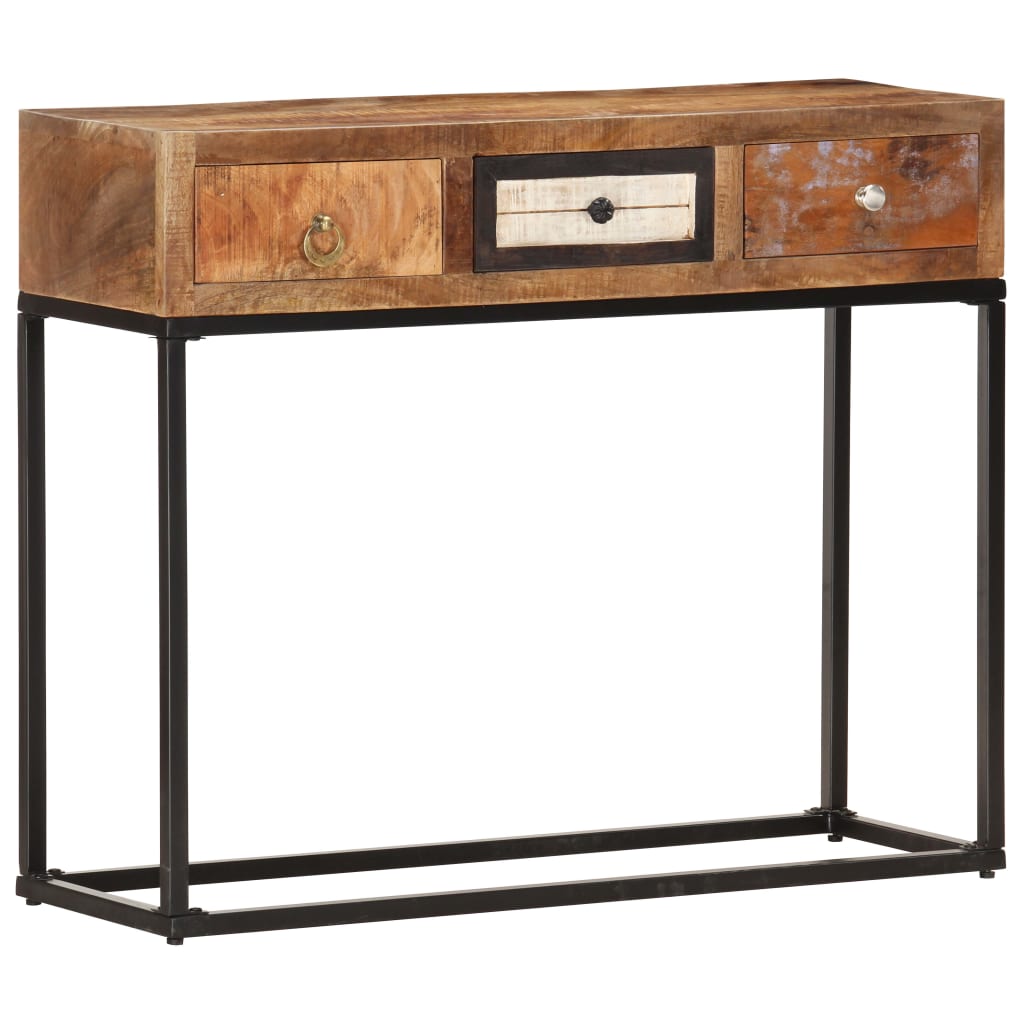 Console table, gold, 90x30x75cm, solid wood