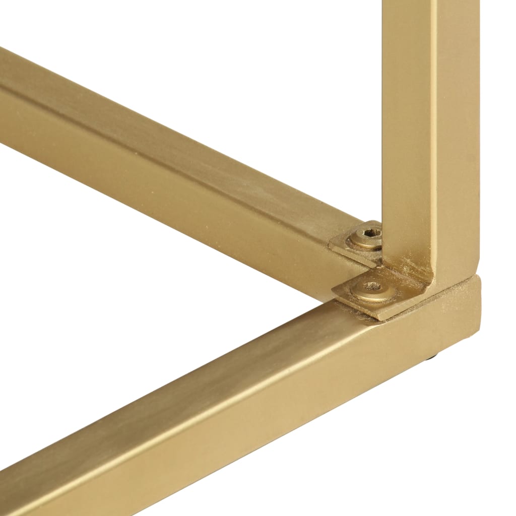 Console table, black/gold, 90x30x75cm, solid mango wood