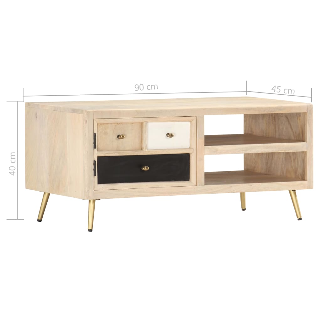 Coffee table, 90x45x40cm, solid mango wood