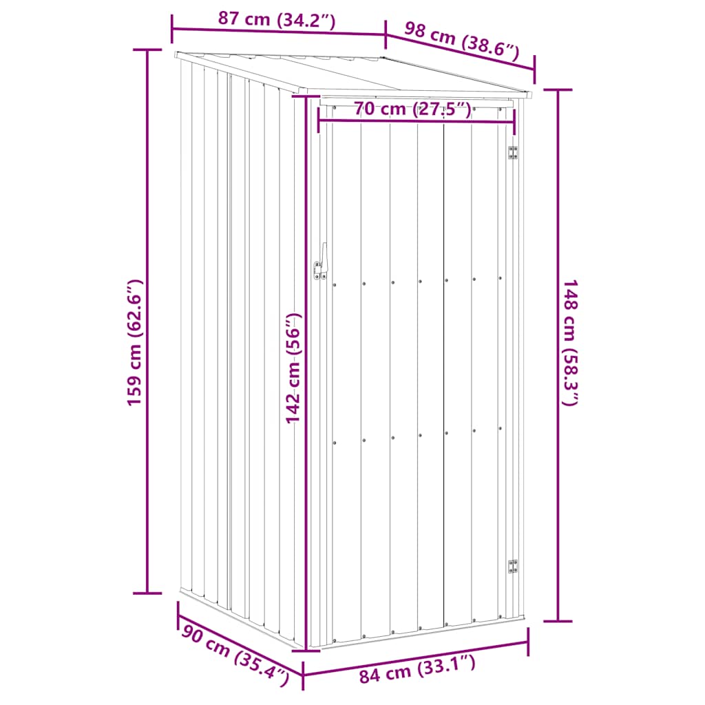 Pašiūrė CALDWELL, ruda, 87x98cm