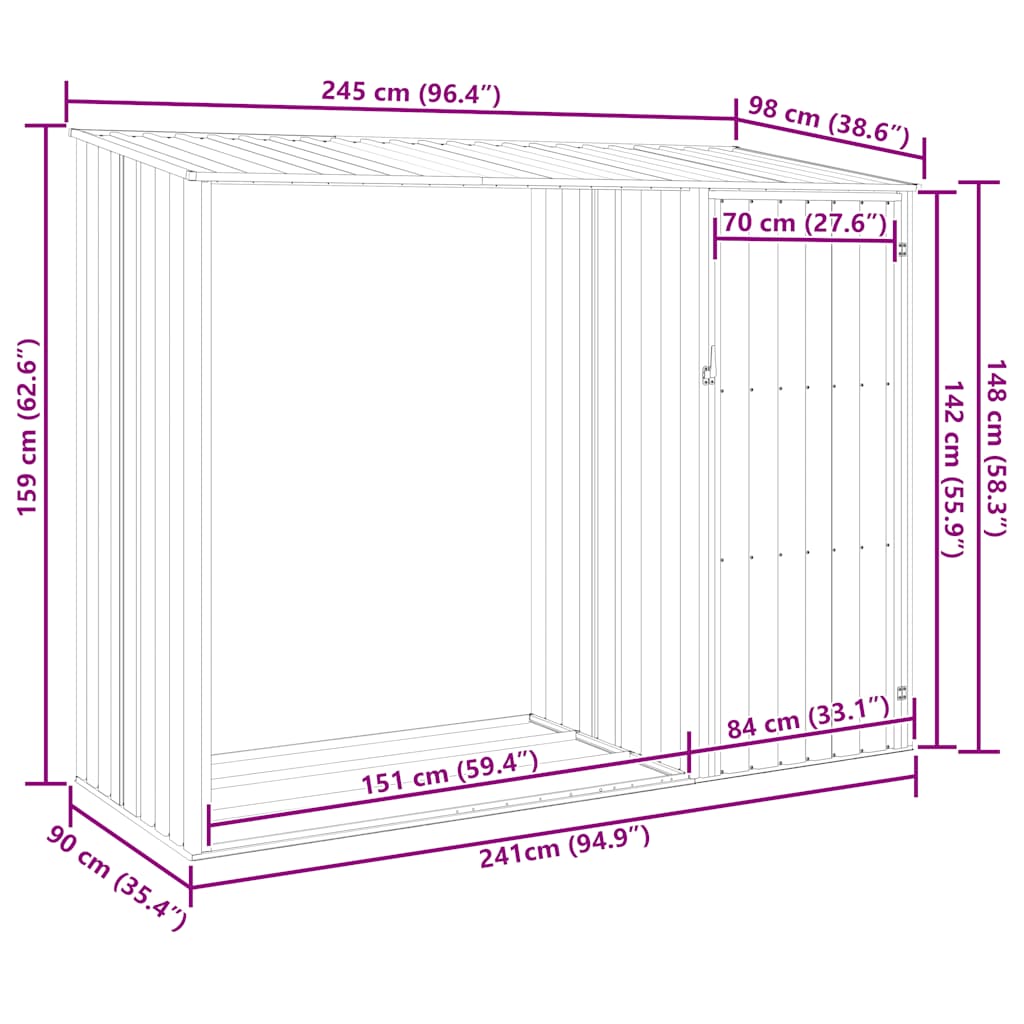 Malkinė CALDWELL, antracito, 245x98cm