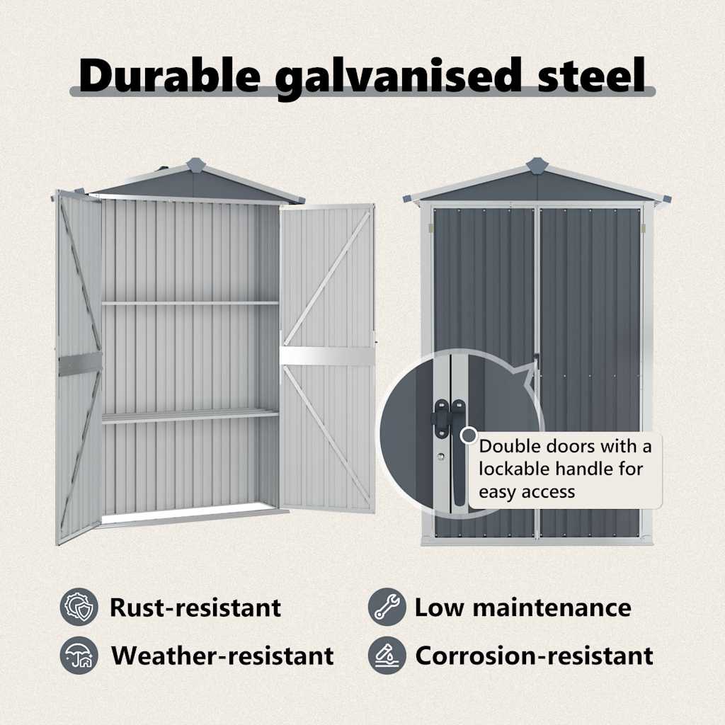 CALDWELL shed, grey, 116x45cm