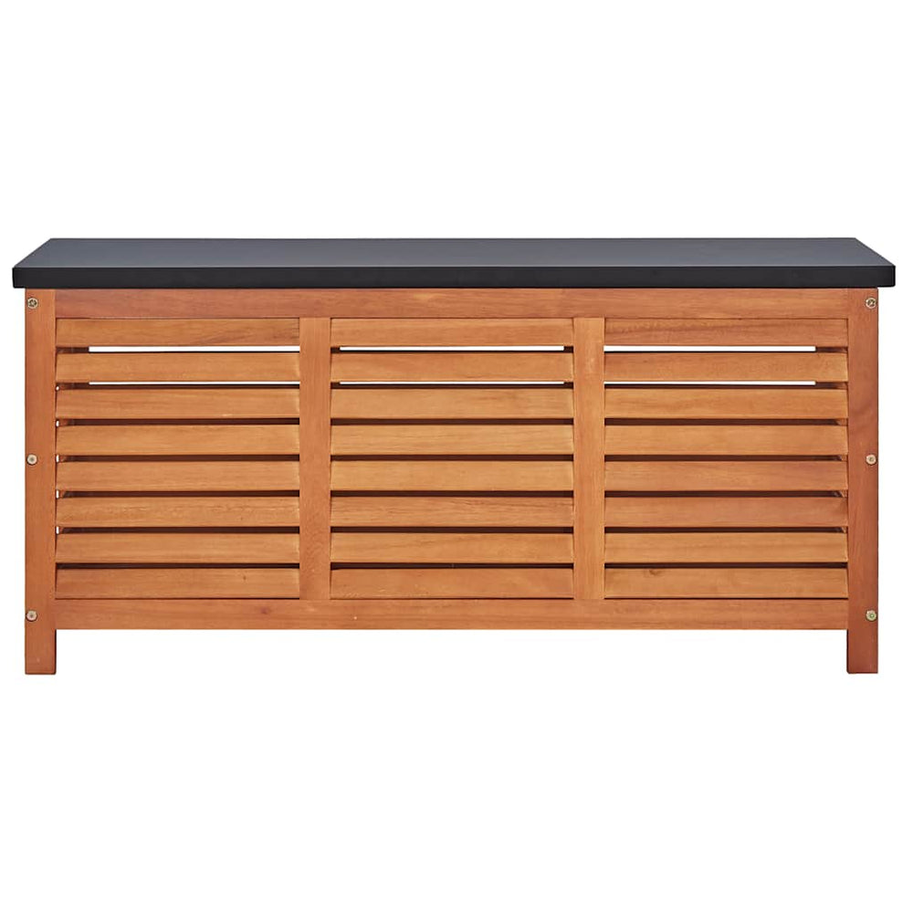Garden storage box, 117x50x55cm, solid eucalyptus wood