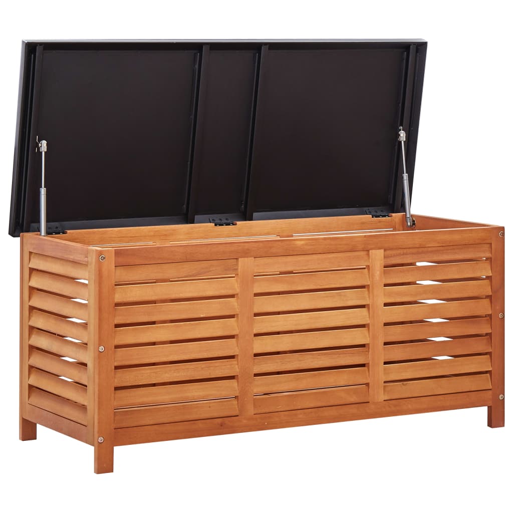Garden storage box, 117x50x55cm, solid eucalyptus wood
