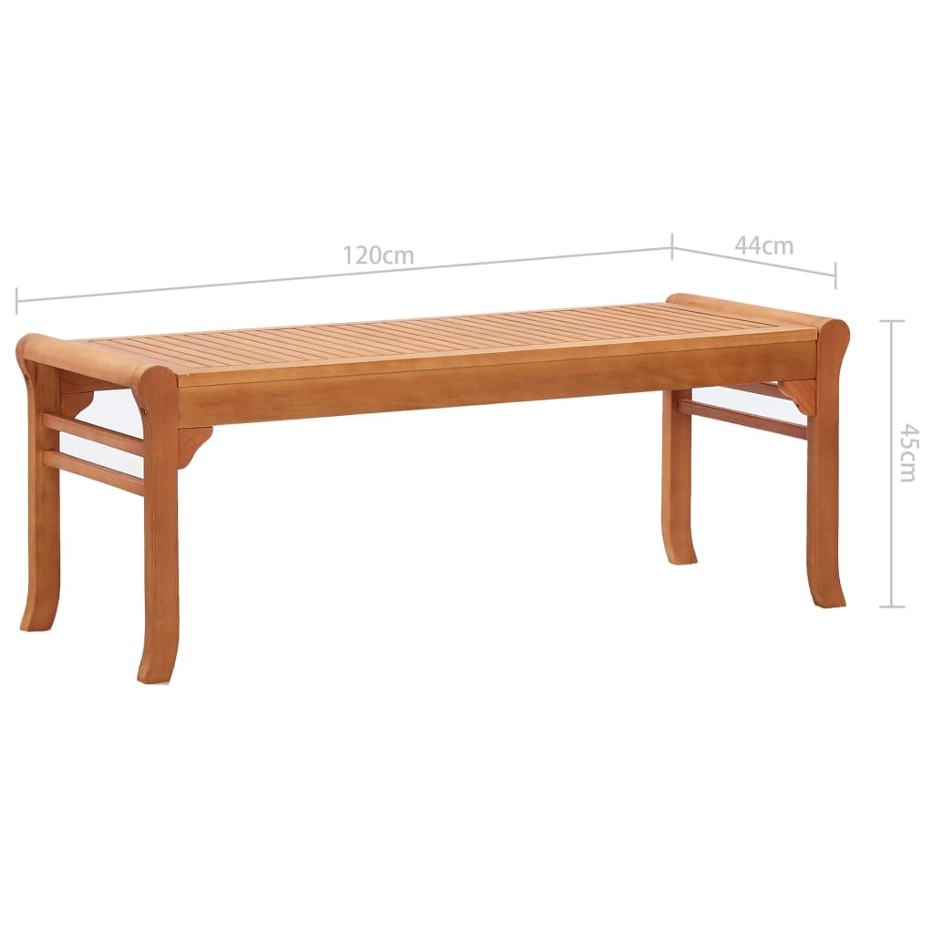 Divvietīgs dārza sols, 120 cm, masīvs eikalipta koks