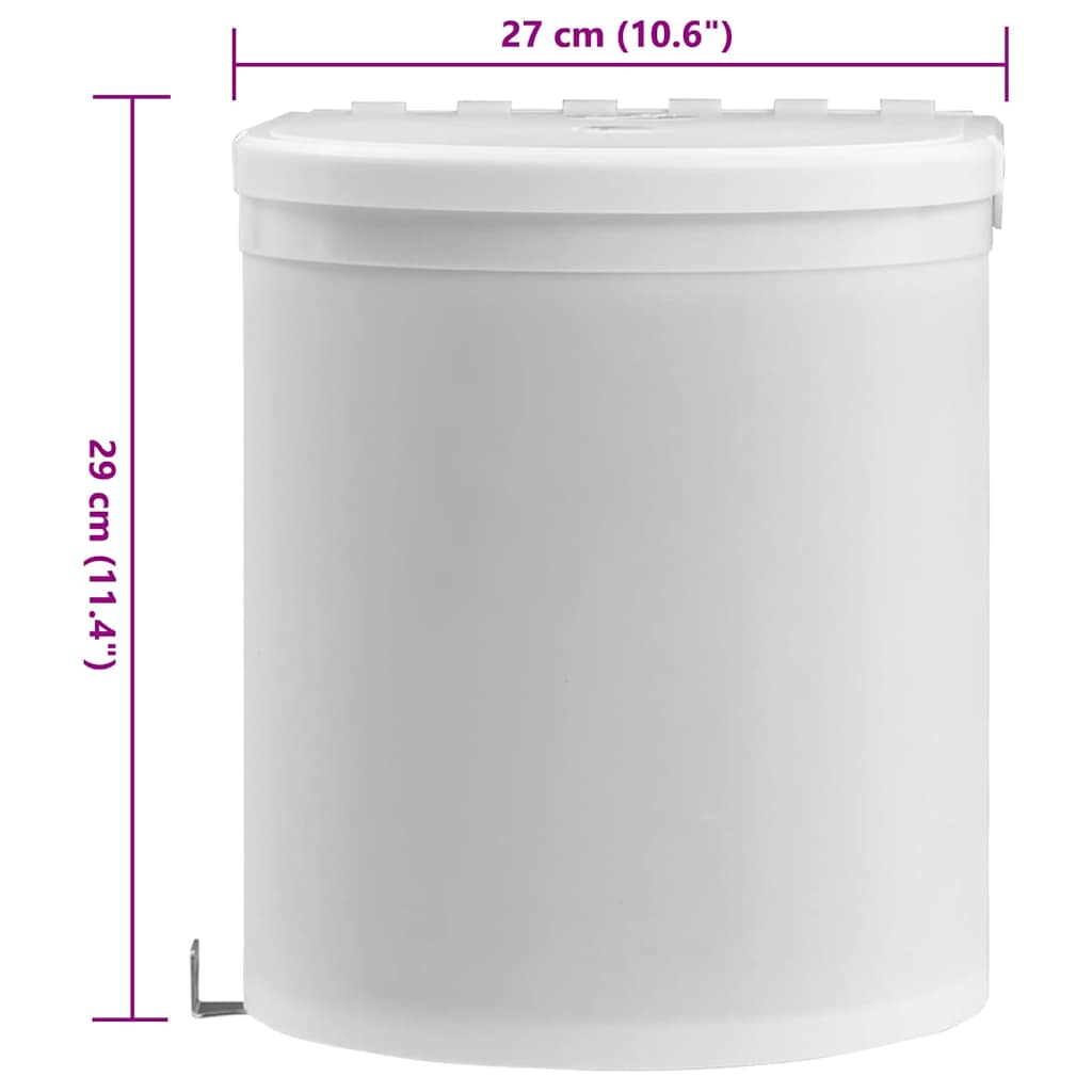 Įmontuojama virtuvės šiukšliadėžė, plastikas, 8l