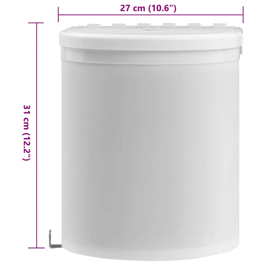 Įmontuojama virtuvės šiukšliadėžė, plastikas, 12l