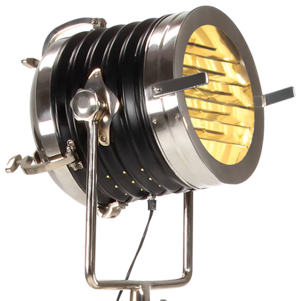 Trīskāju stāvlampa, melna, 171 cm, mango masīvkoks
